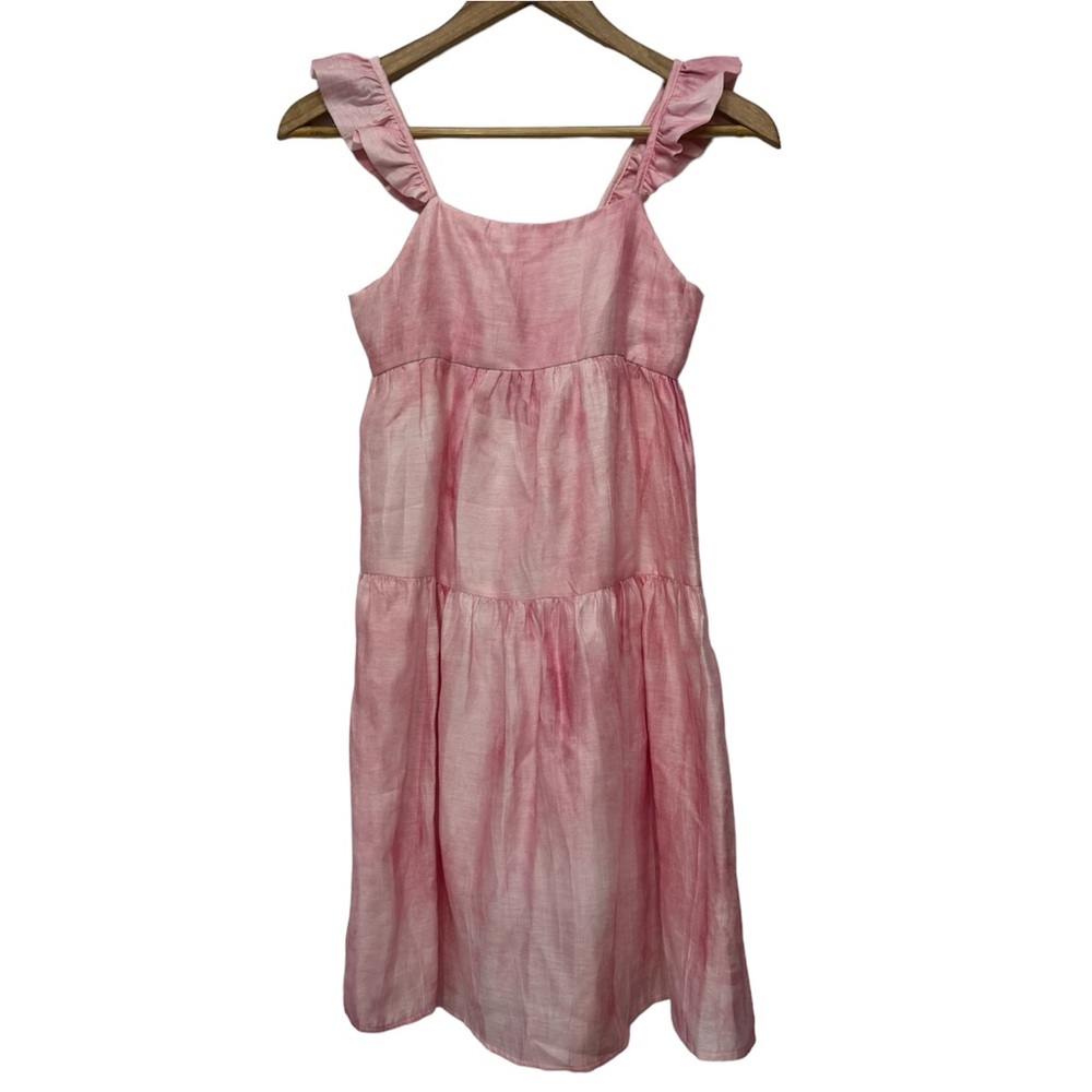 Zara Girls Ruffle Pink Dress Open Back Size 11-12